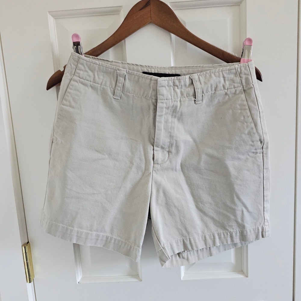 Calvin Klein Jeans Womens Khaki Chino Shorts Size 4 Beige Cotton Twill Casual